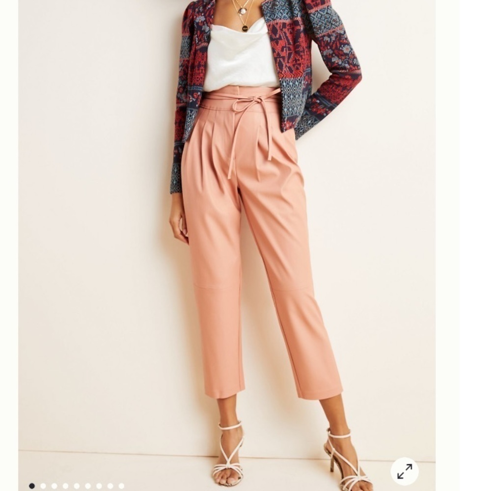 Anthropologie Chelsea Tapered Faux Leather Pants